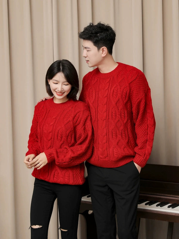 Parent-Child Clothes for a Family of Three Sweaters for Boys Red Child Girl Baby Boy's Clothing Christmas Family Portrait Autumn