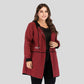 Plus Size Plaid Hooded Coat and Trench Coat