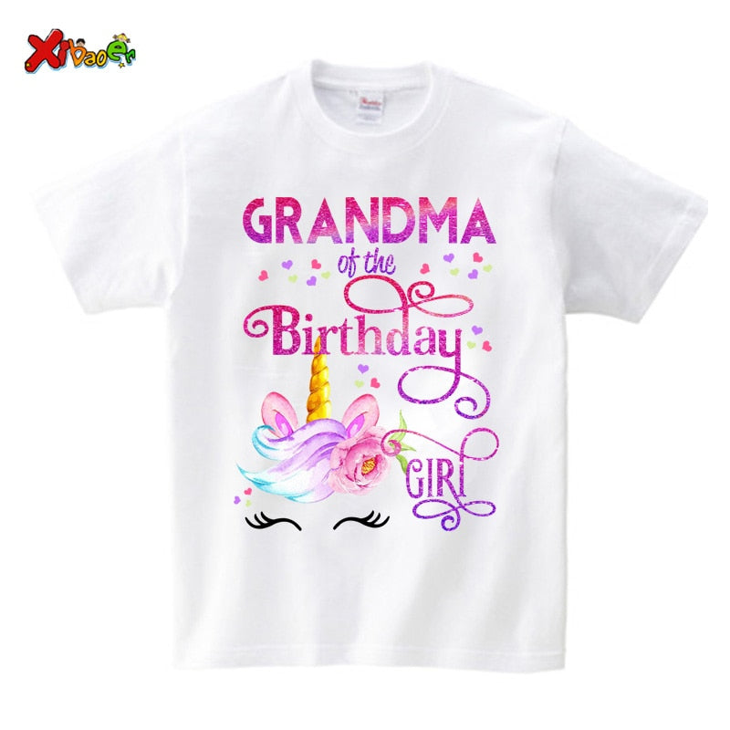 Unicorn Birthday Shirt Girl Shirt Family Party Matching Clothes Outfit Kids Matching Personalized Name Shirt Sets Famili T Shirt