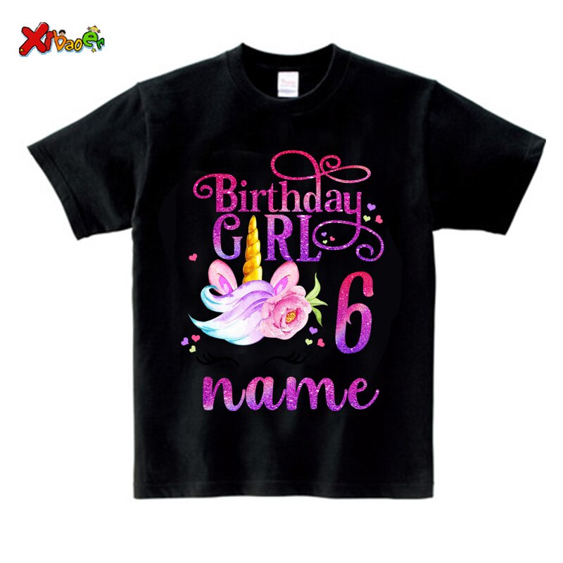 Unicorn Birthday Shirt Girl Shirt Family Party Matching Clothes Outfit Kids Matching Personalized Name Shirt Sets Famili T Shirt