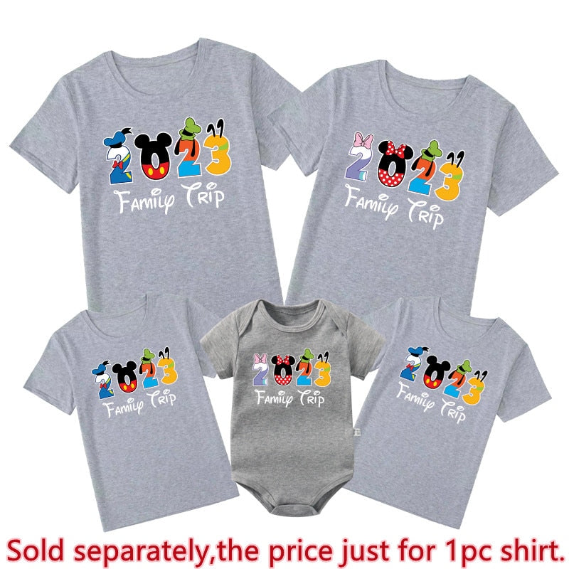 Funny Mickey  Family Matching Clothes Dad Mom Kids T-shirt