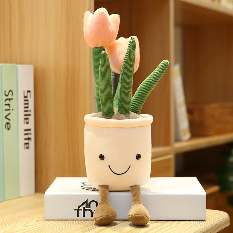 Decorative toy plant plush bookshelf decoration Creative flower pot girl gift