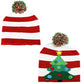 Santa hat children adult knitted hat Led light