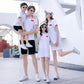 Summer Family Matching Outfits Dad Son Short Sleeve T-Shirt+Shorts 2PCS Mom Daughter White Dresses