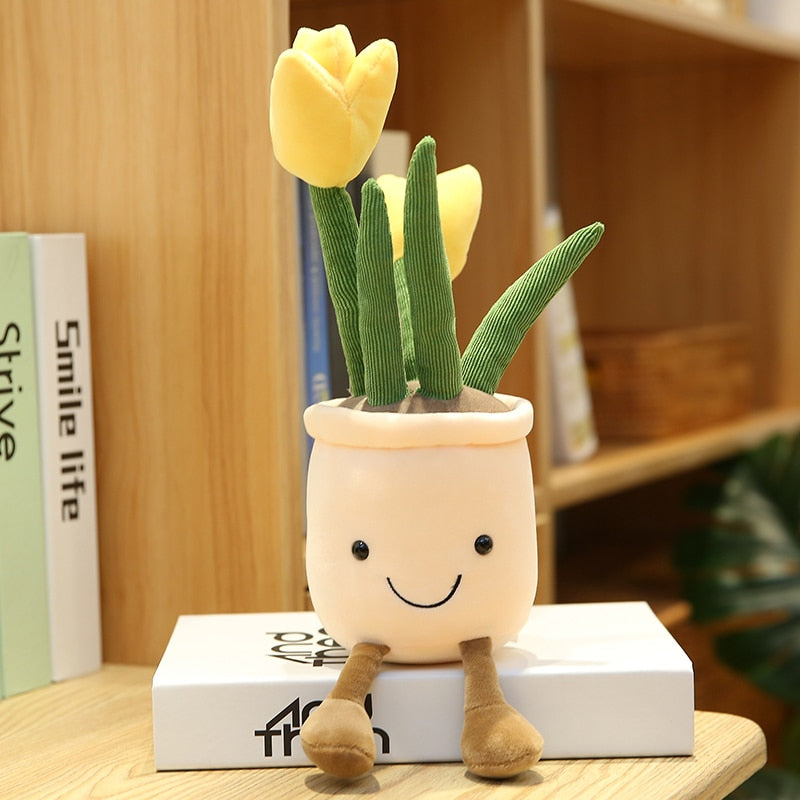 Decorative toy plant plush bookshelf decoration Creative flower pot girl gift