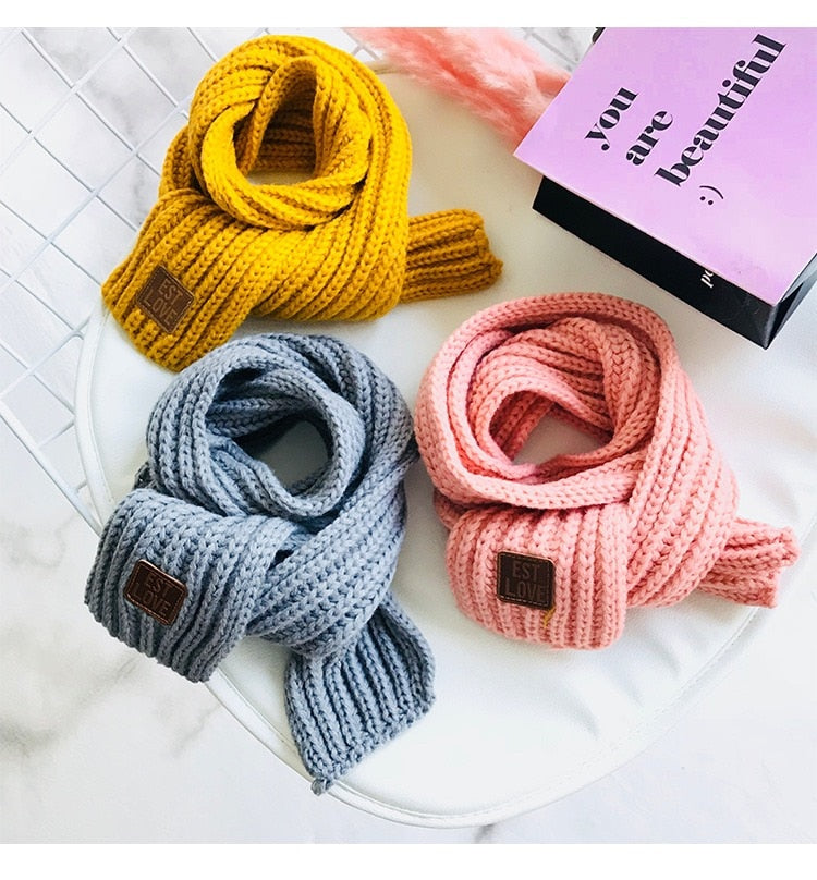 Winter children's small scarves for boys and girls