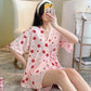 New Summer Women Pajama Sets Short Sleeve