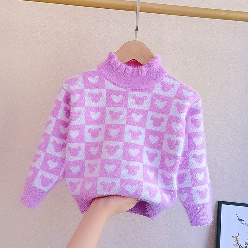 Girls sweaters ages 2 to 6 Fall/winter children's knit sweaters