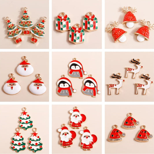 10pcs Mix Enamel Christmas Pendant ornaments DIY pendant gift