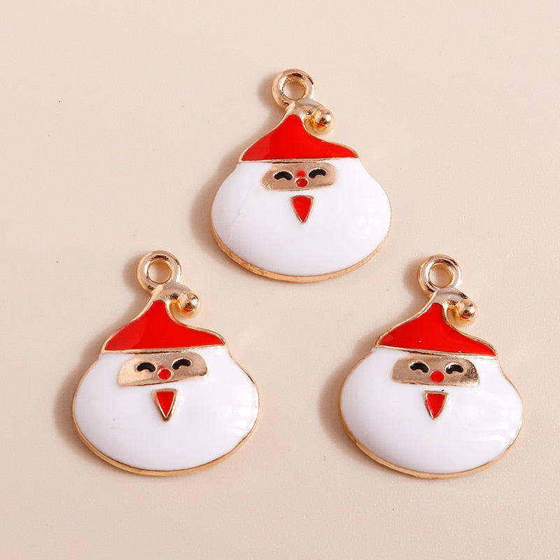 10pcs Mix Enamel Christmas Pendant ornaments DIY pendant gift
