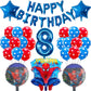 Spiderman Balloons Number Birthday Party Decorations Boy Kids Gifts